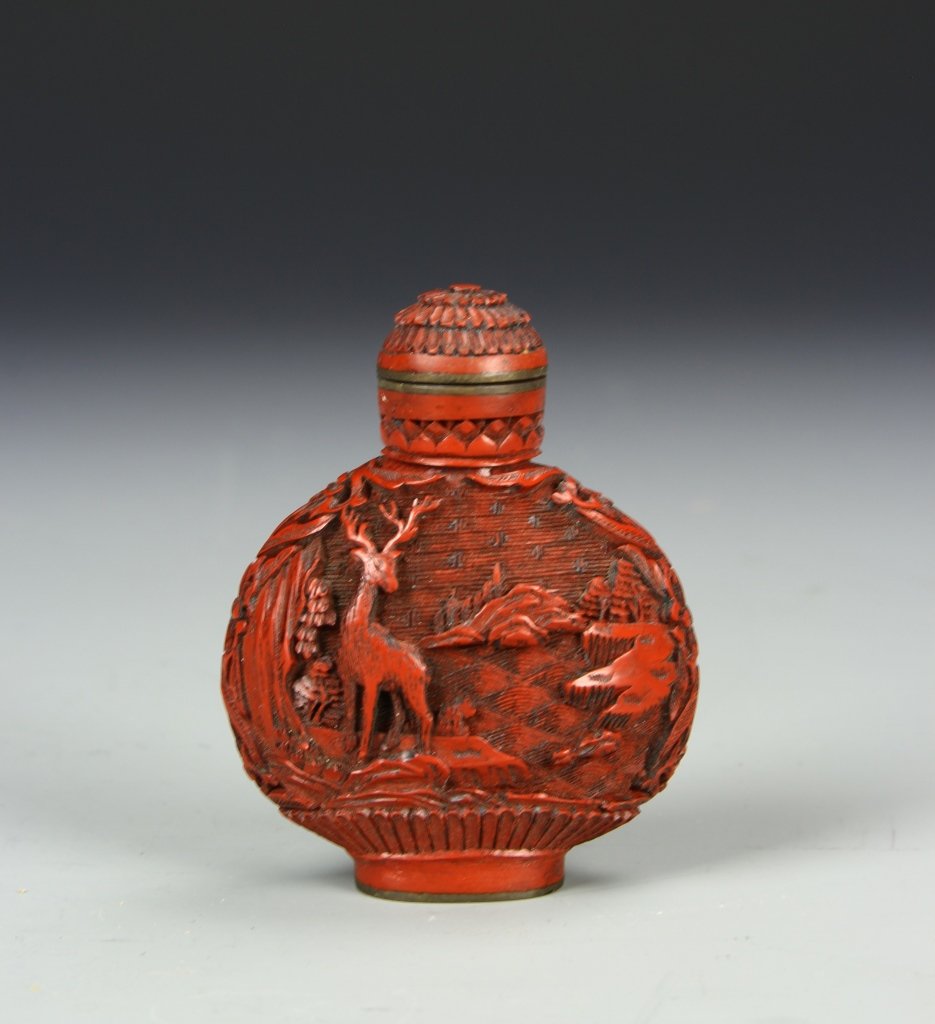 Chinese Cinnabar Snuff Bottle (1 of 5)