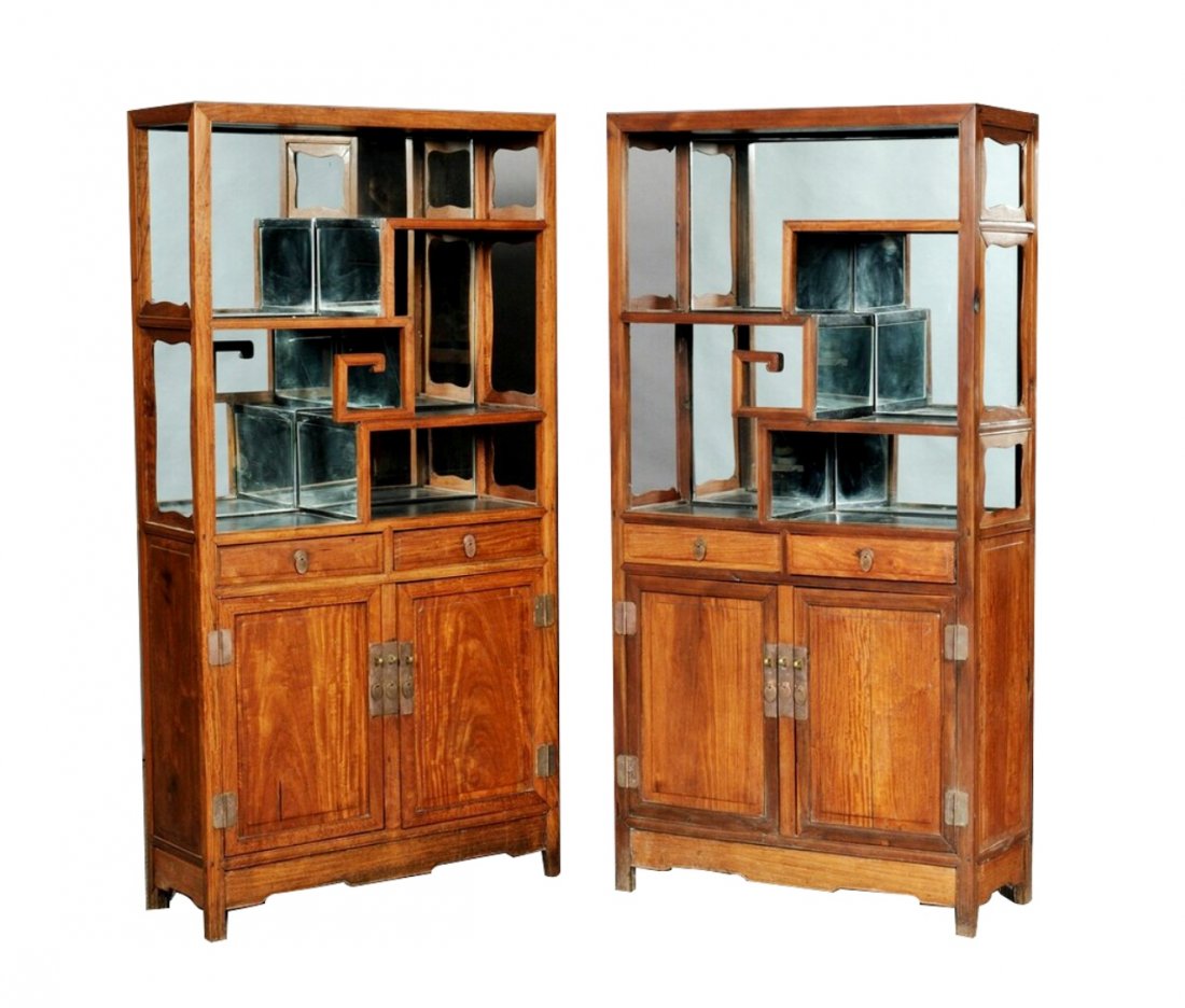 Pair of Chinese Huanghuali Book Shelves (1 of 3)