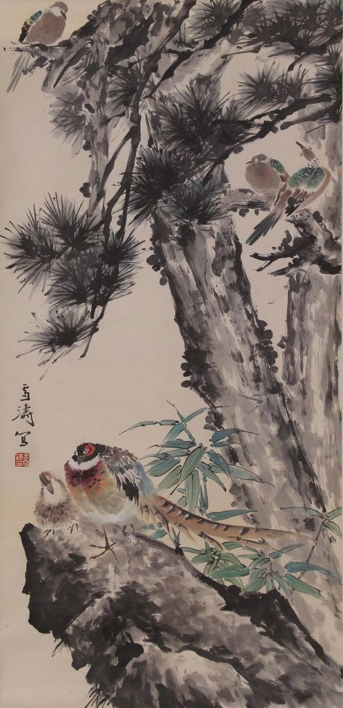 Chinese Scroll Painting of Bird (1 of 2)