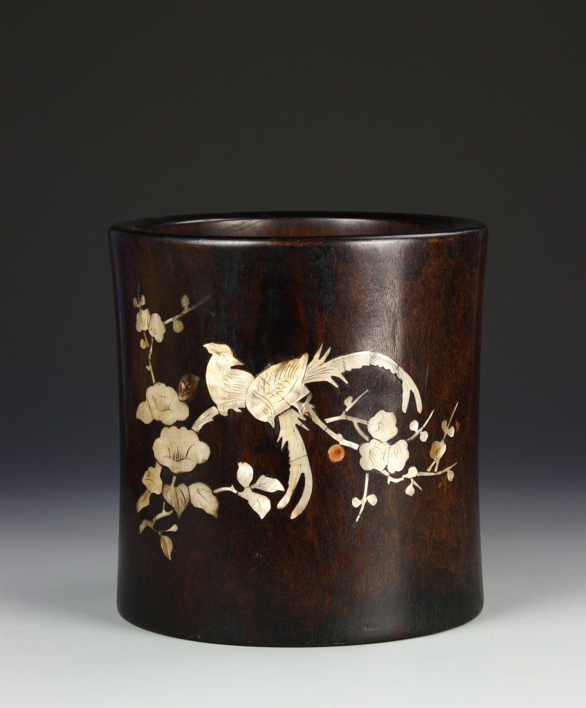 Chinese Hardwood Brush Pot (1 of 5)