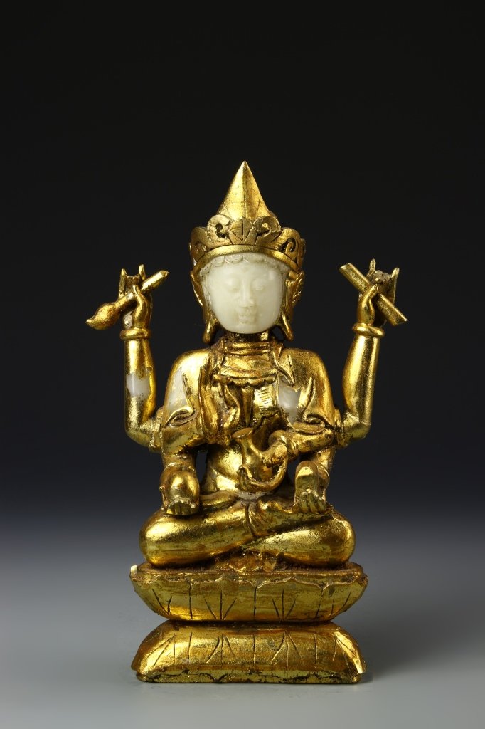 Chinese Gilt Jade Buddha (1 of 5)