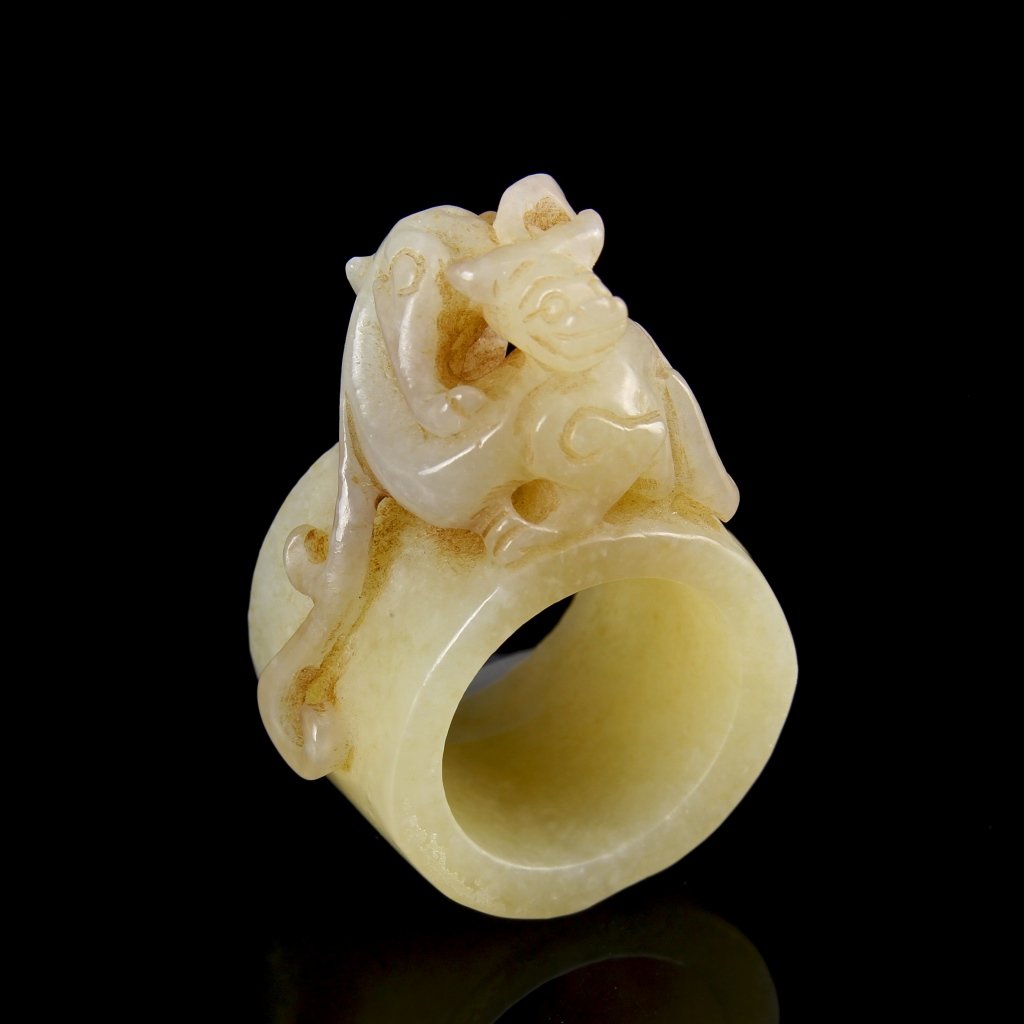 Chinese Carved Jade Thumb Ring (1 of 3)