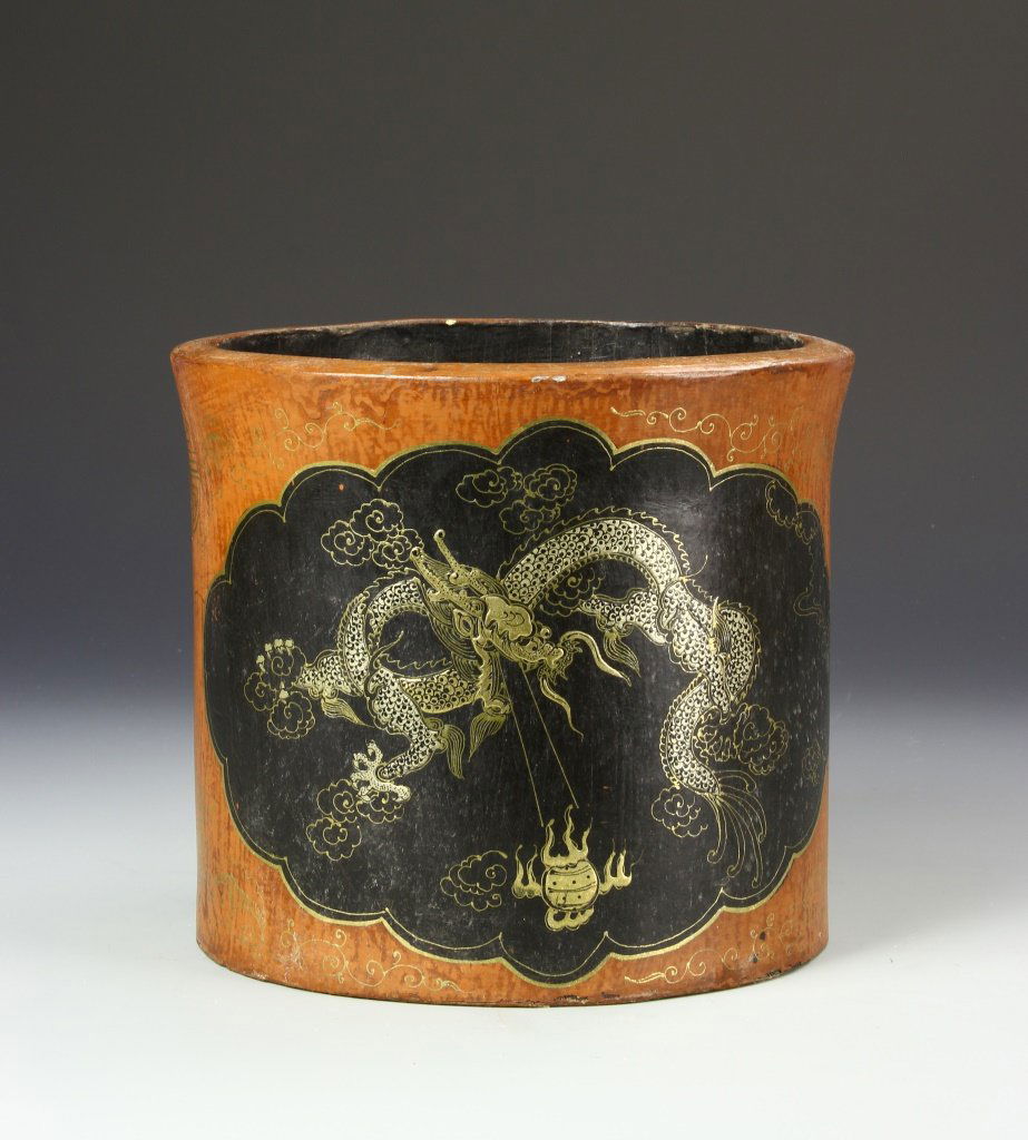 Chinese Lacquer Brush Pot (1 of 6)