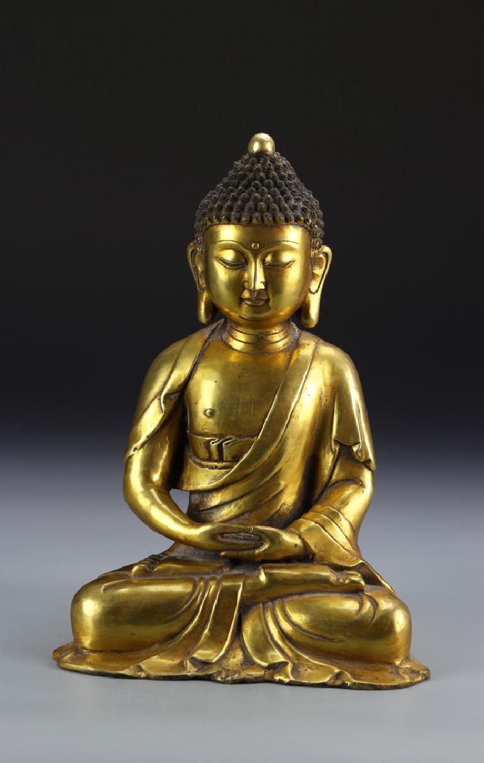 Chinese Tibetan Gilt Buddha (1 of 4)