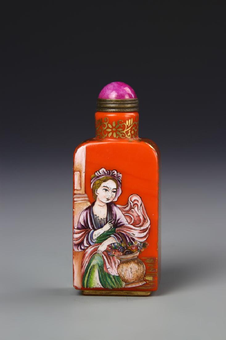 Chinese Famille Rose Snuff Bottle (1 of 4)