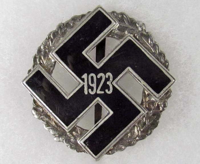 Nazi German Gau Allegemeine Badge 1923: Nazi German Gau Allegemeine Badge 1923. Solid dual piece construction with enamel front.