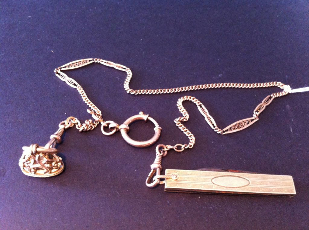 Gold Filled watch fab with knife: Gold Filled watch fab with knife. Overall excellent working condition.