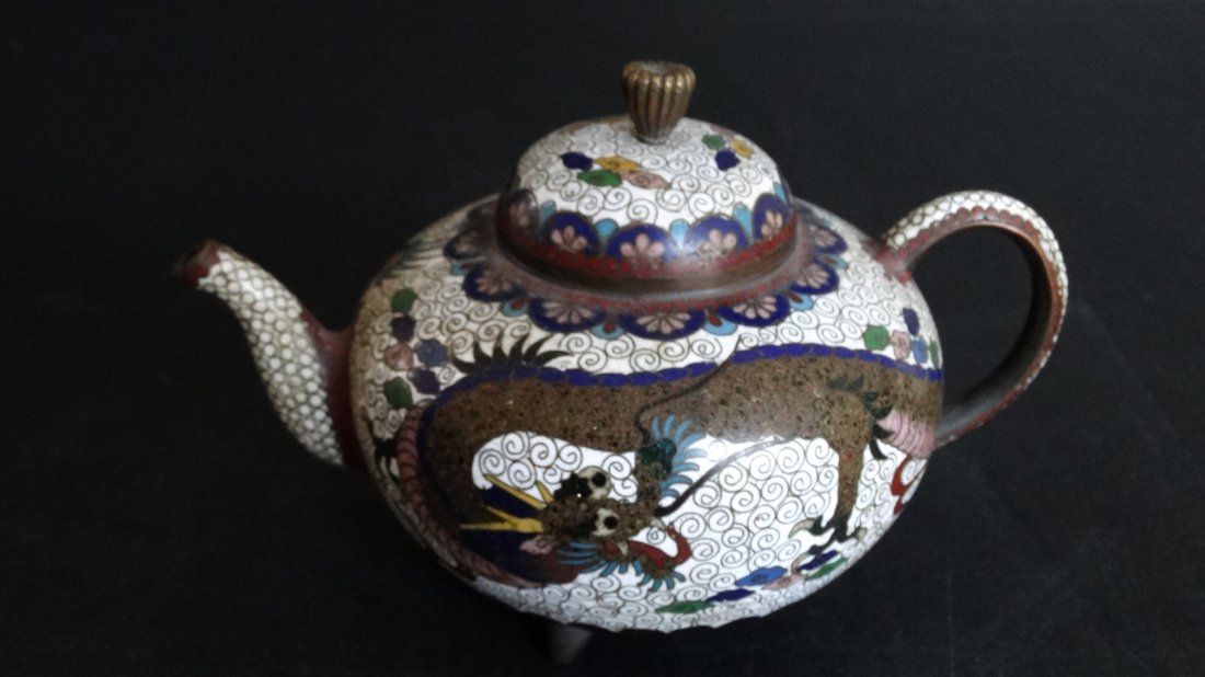 Chinese Ming cloisonne dragon pot明景 (1 of 5)