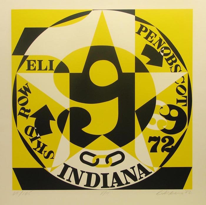 Robert Indiana, "Decade Autoportrait 1969, V/H": Artist: Robert Indiana Title: Decade Autoportrait 1969, V/H Year: 1982 Medium: Silkscreen Edition: 29/125 Signed: Hand signed in pencil Dimensions: 30h x 30w in