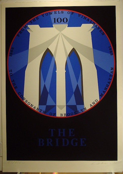 Robert Indiana, "The Bridge": Artist: Robert Indiana Title: The Bridge Year: 1983 Medium: Screenprint Edition: Edition Of 250 Signed: Hand signed in pencil Dimensions: 36h x 25w in