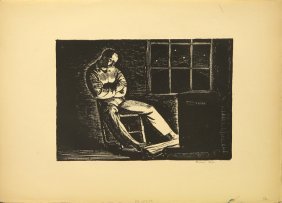 Rockwell Kent, "The Artist": Artist: Rockwell Kent Title: The Artist Year: 1924 Medium: Lithograph Edition: Edition Of 30 Signed: Hand signed in pencil Dimensions: 11h x 15.5w in