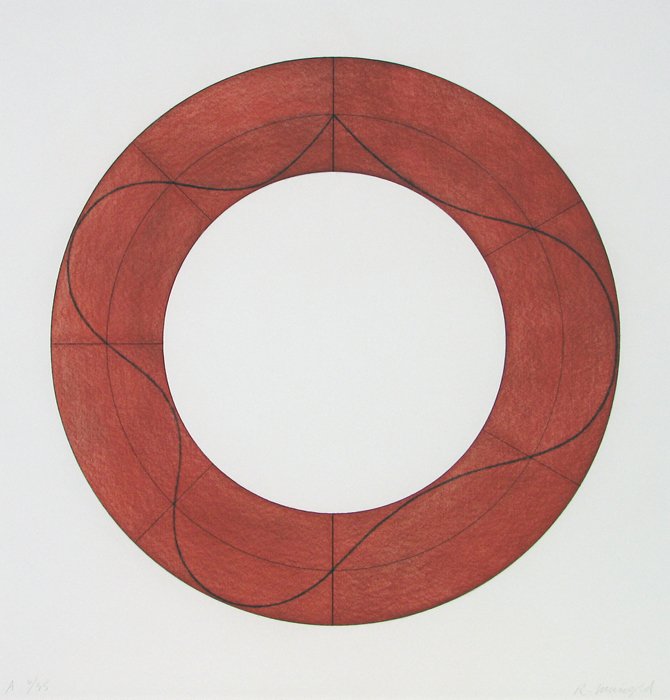 Robert Mangold, "Ring Image A": Artist: Robert Mangold Title: Ring Image A Year: 2008 Medium: Etching Edition: Edition of 35 Signed: Hand signed in pencil Dimensions: 30.75h x 29.5w in