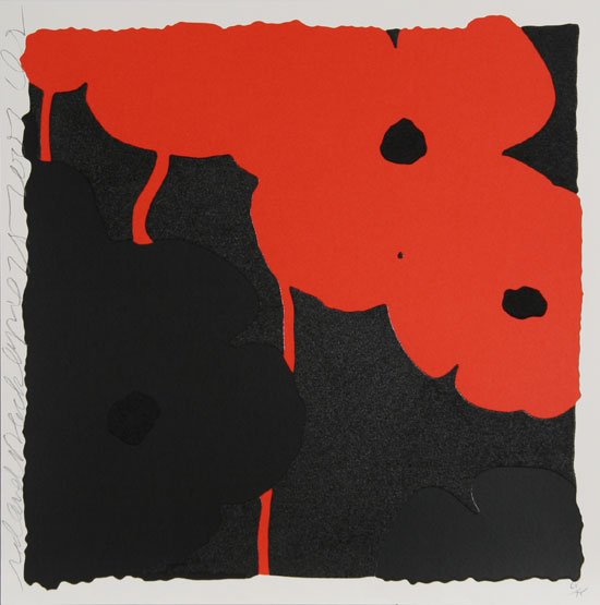 Donald Sultan, "Red and Black April 25, 2007": Artist Name: Donald Sultan Title: Red and Black April 25, 2007 Year: 2007 Edition: Edition Of 75 Medium: Silkscreen With Flocking Dimensions: 24h x 24w x 0d in Signed: Signed in penci
