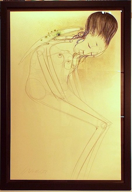 Pedro Pablo Oliva (Cuban), "Untitled": Artist Name: Pedro Pablo Oliva (Cuban) Title: Untitled Year: 1990's Edition: Original Mixed Media on paper Medium: Graphite, watercolor Dimensions: 47h X 31w in Signed: Signed in penc