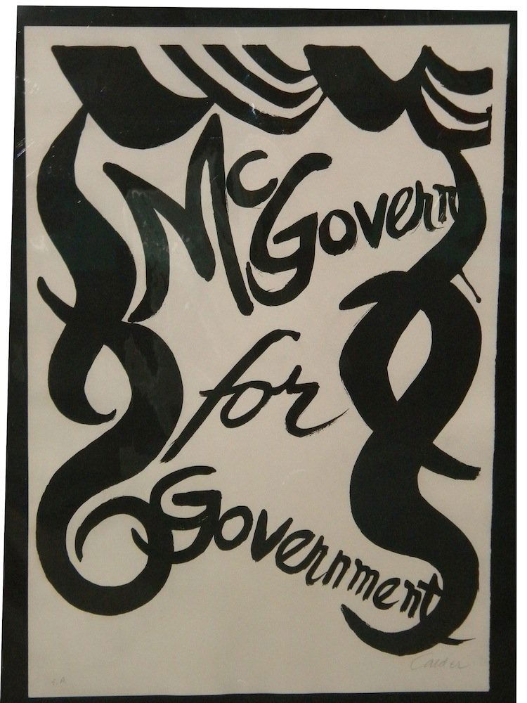 Alexander Calder-McGovern for McGovernment 1974: Artist Name: Alexander Calder Title: McGovern for McGovernment (Black&White) Year: 1974 Edition: EA Medium: Lithograph Dimensions: 32.25h x 24w in Signed: Signed in pencil