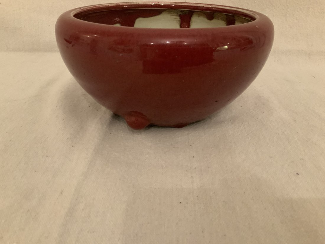 Chinese Oxblood Glazed Porcelain Tripod Censer (1 of 4)