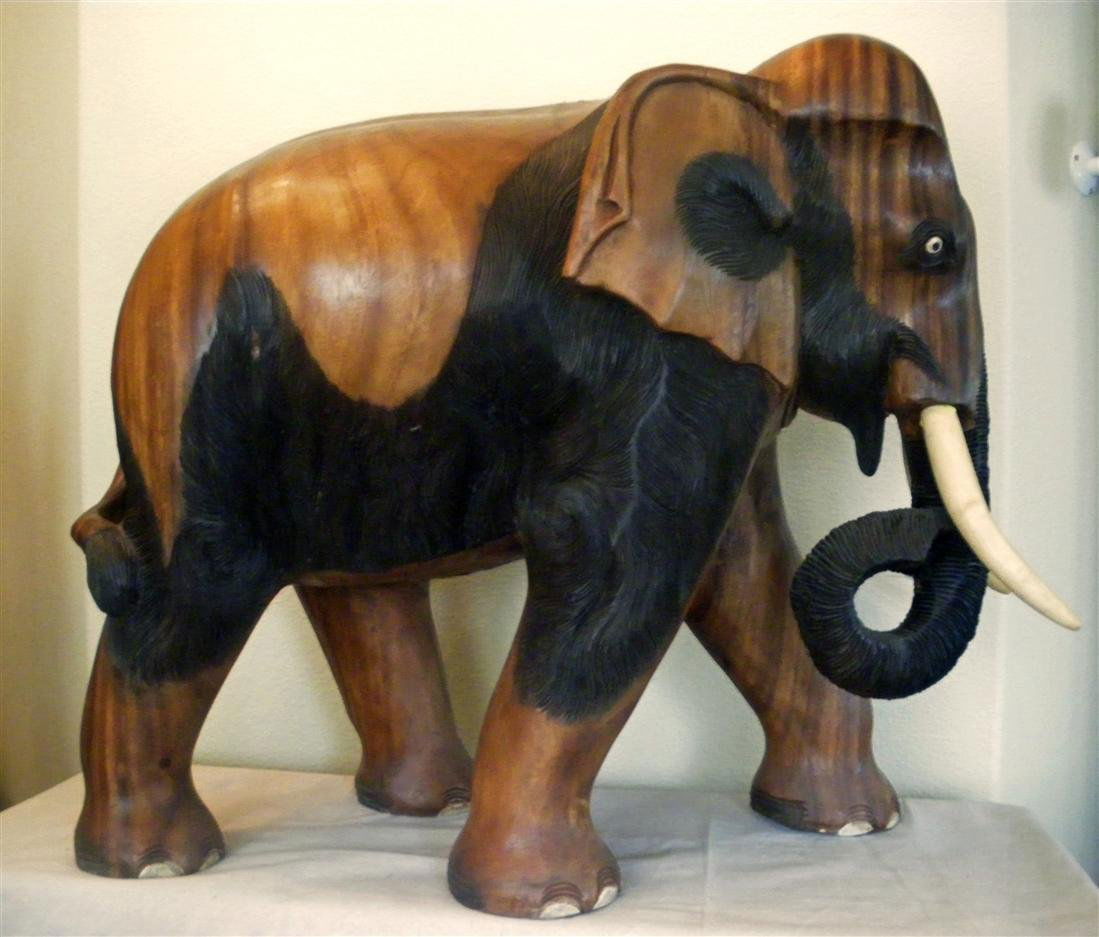 1 Large Carved Teak Wood East Indian Elephant Jul 15, 2012 Regent