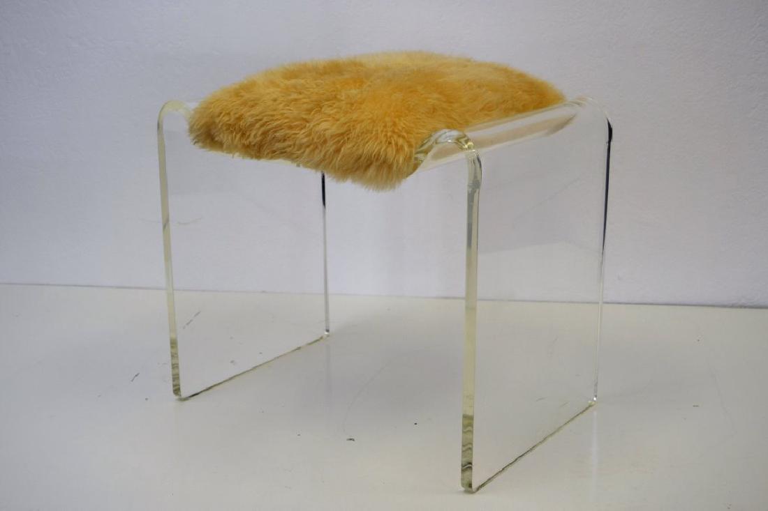 Karl Springer Lucite Stool (1 of 4)