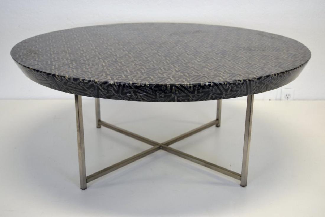 Karl Springer Batik Top Cocktail table (1 of 3)