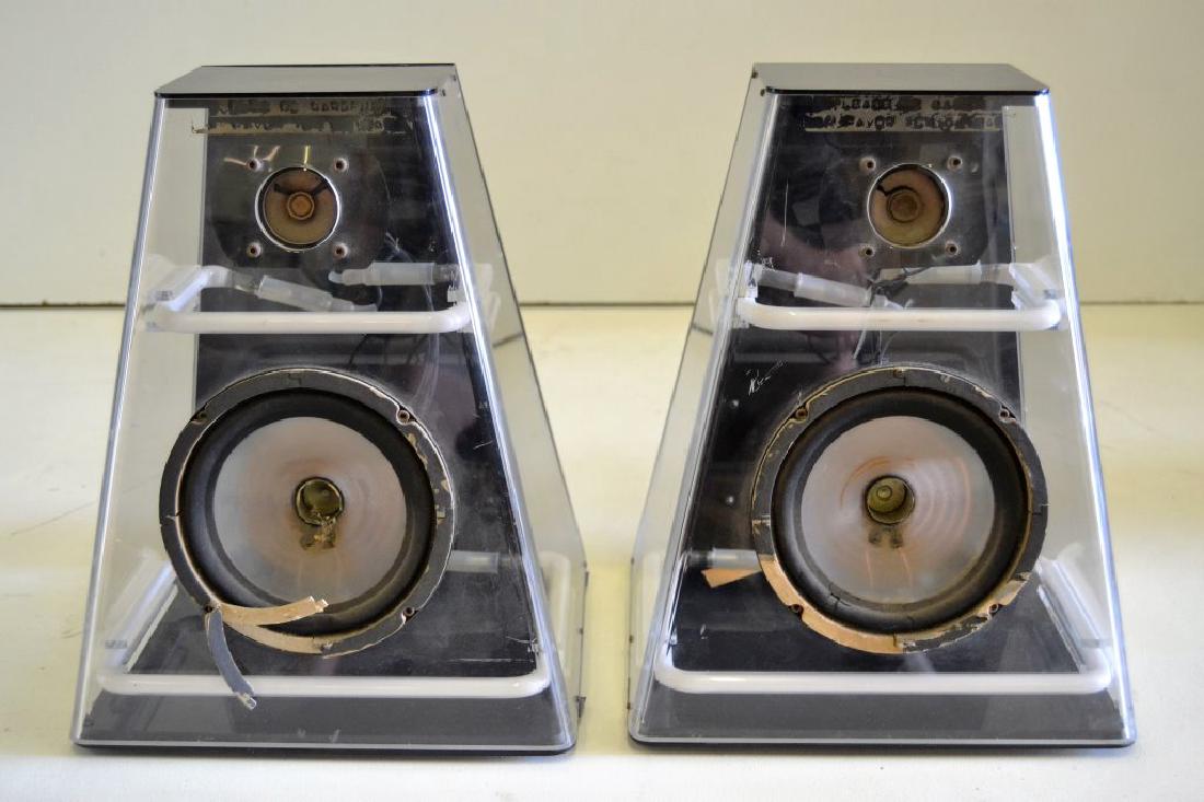 Lucite & Neon Speakers: *This item is at of f -site warehouse - preview by appointment only with 48 hour notice.