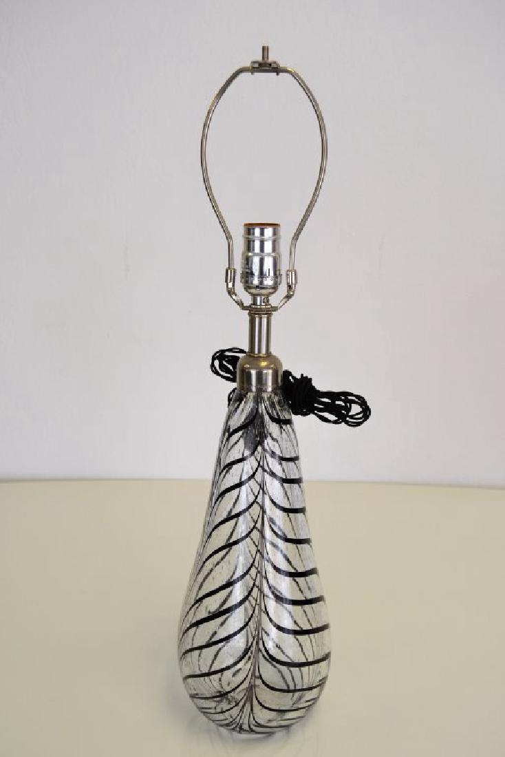 French Glass "Zebra" Table Lamp (1 of 4)