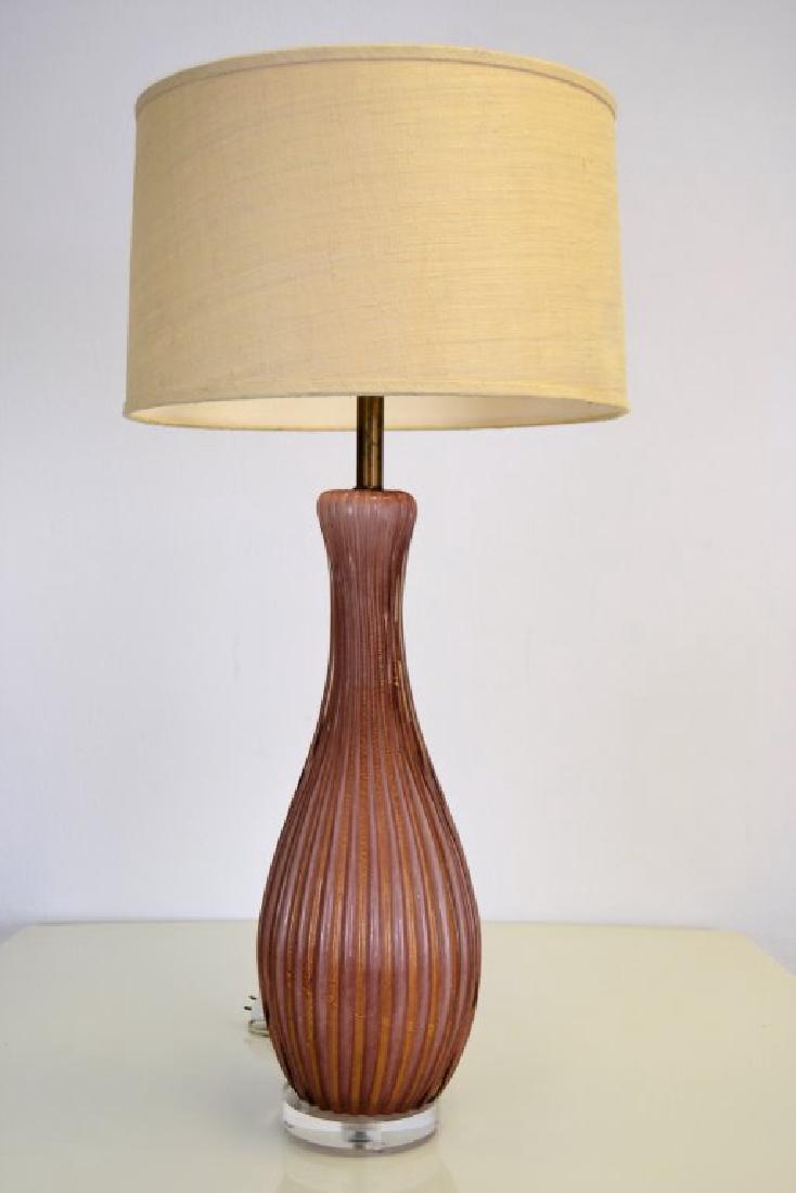 Large Seguso Puple Table Lamp (1 of 3)