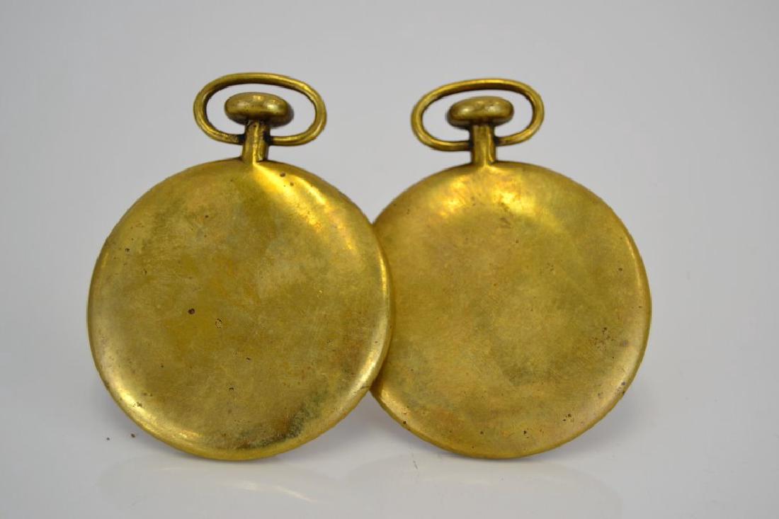 Carl Aubock Pocket Watch Curtain Tiebacks: 3.5 in H - 2.5 in W - 2 in D