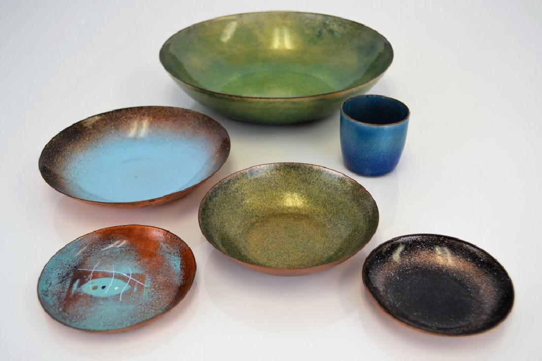 Jade Snow Wong Six Piece Enamel Ware - Signed (1 of 10)