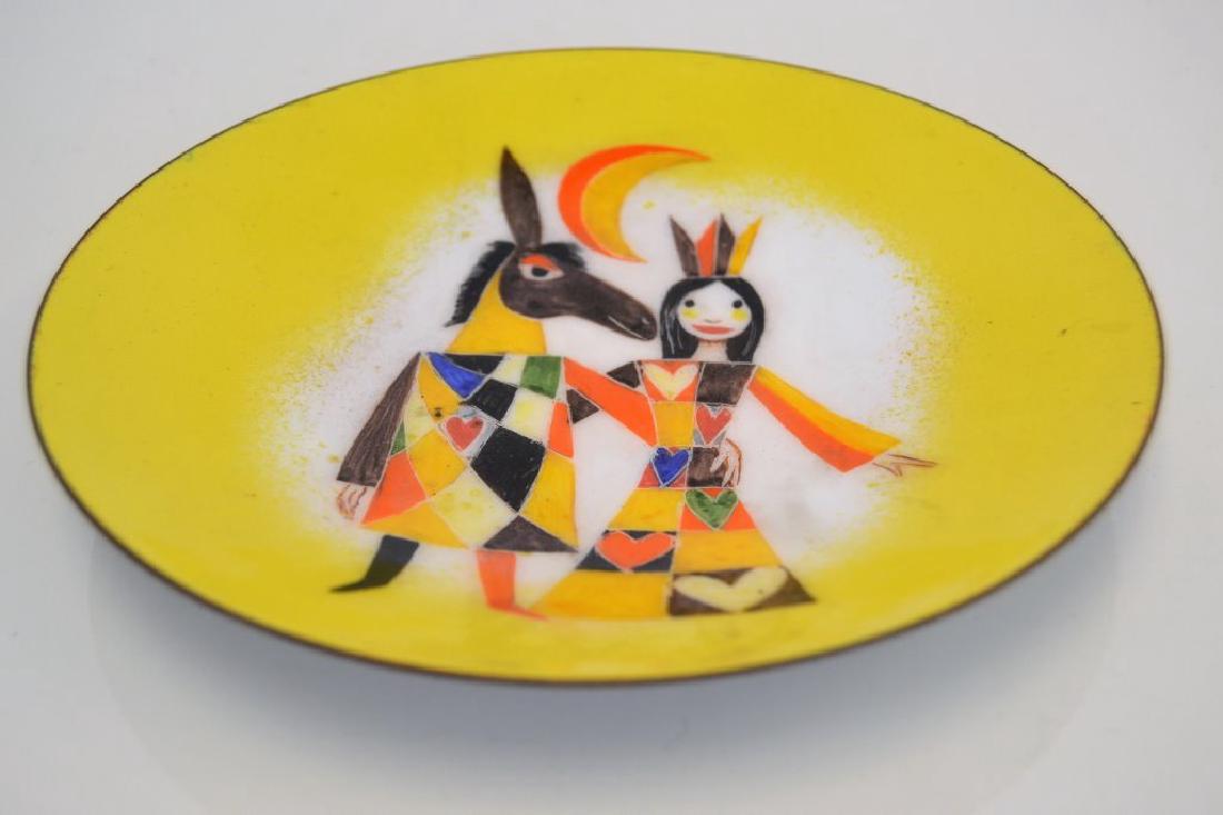 Franz Bergman Enamel Bowl - Signed: 7.5 in Round - 1 in H