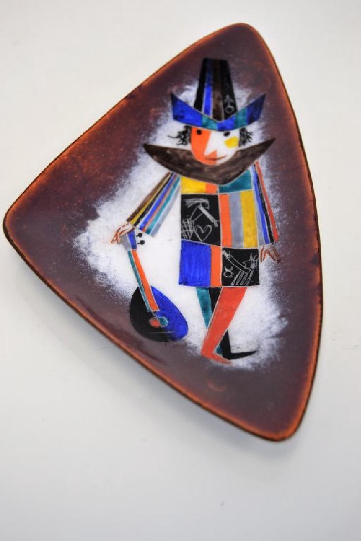 Franz Bergman Enamel Tray - Signed: 8 in L - .5 in W