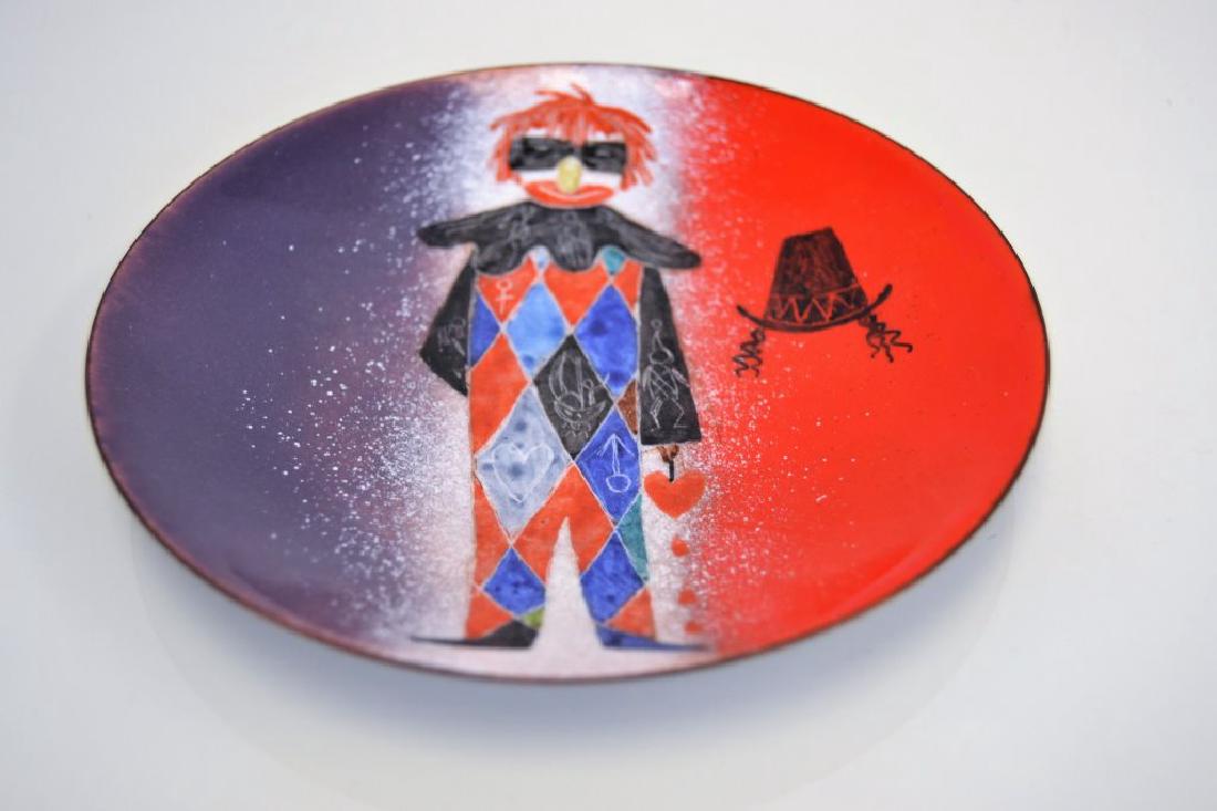 Franz Bergman Enamel Bowl - Signed: 6.25 in Round