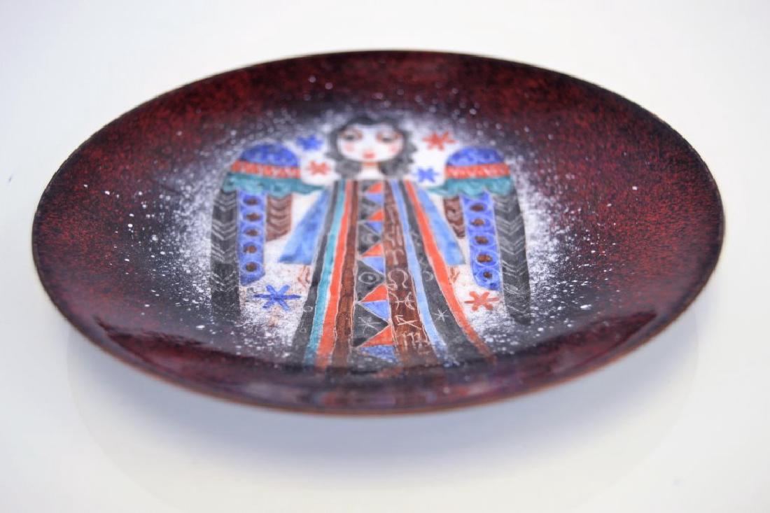 Franz Bergman Enamel Bowl - Signed: 6.25 in Round