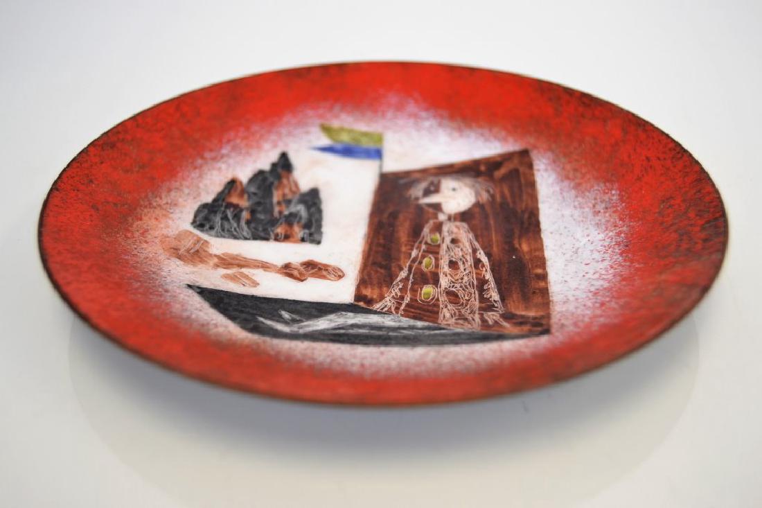 Franz Bergman Enamel Bowl - Signed: 6.25 in Round