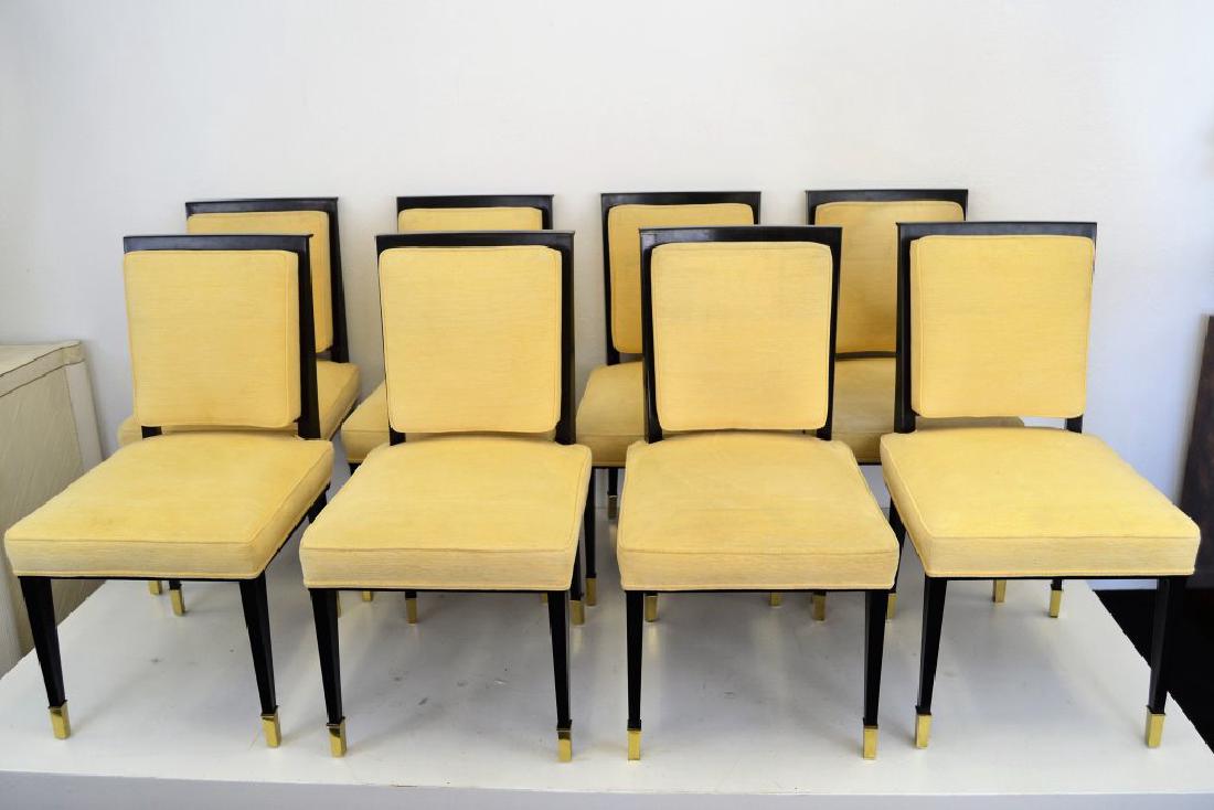 Black Lacquer Chairs with Brass Sabots - Set of 8 (1 of 10)