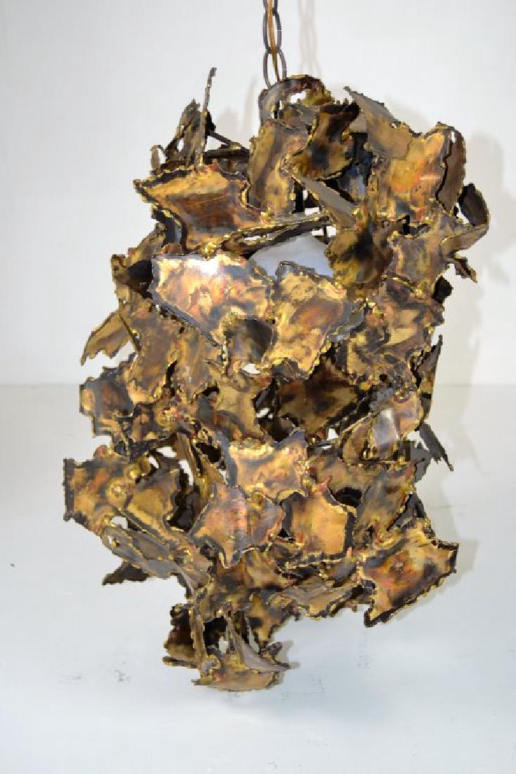 Tom Greene Brutalist Chandelier: 24 in H - 16 in W -