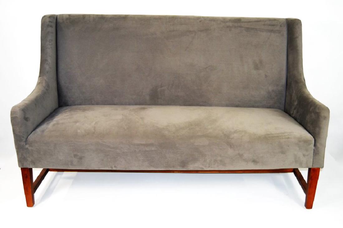 High Back Grey Wing Sofa (1 of 4)