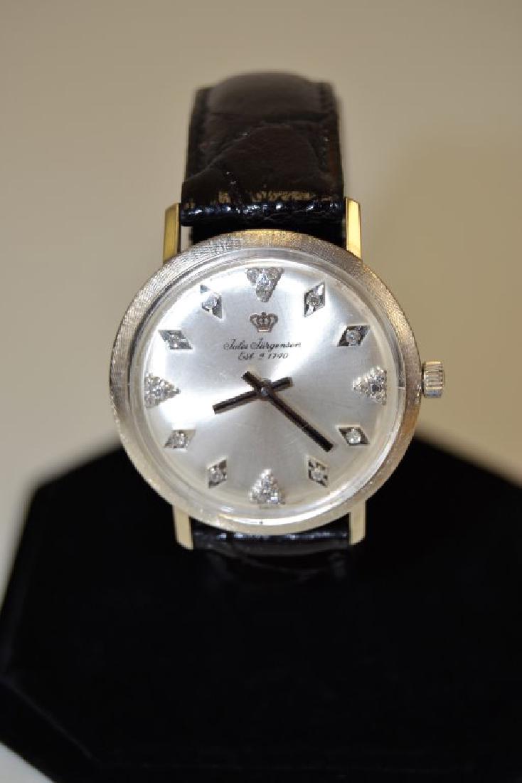 Jules Jurgensen Mens 14k Diamond Watch (1 of 4)