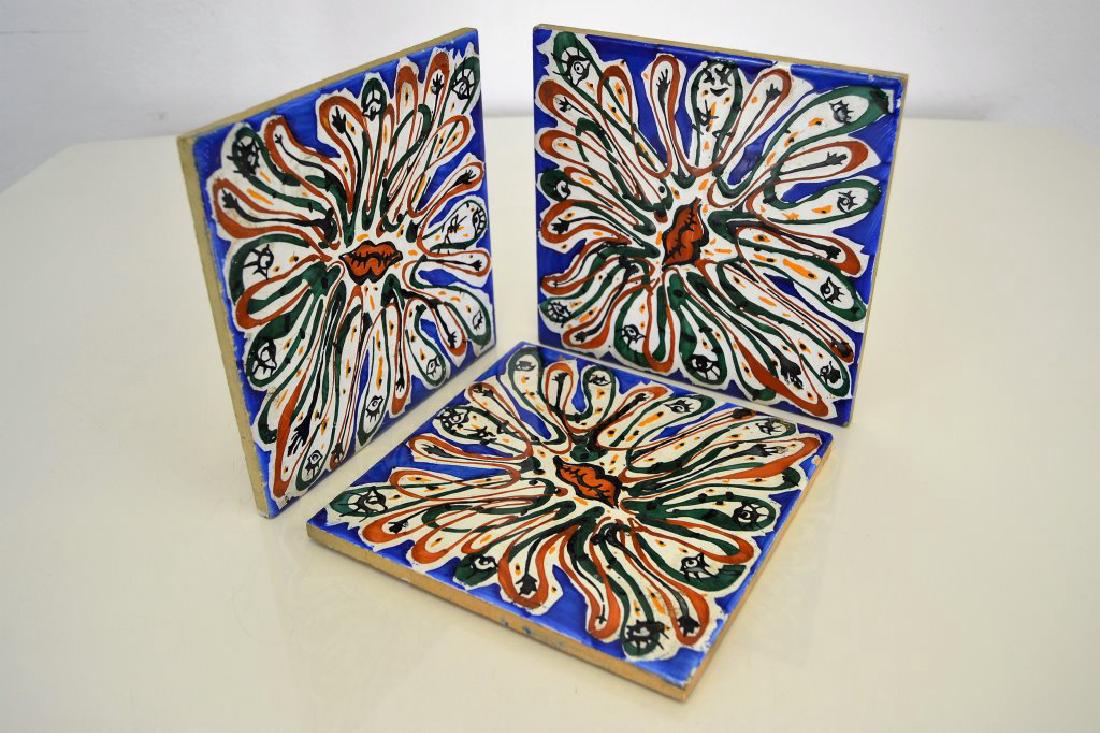 Salvador Dali Hand Painted Tiles - Set of Three (1 of 4)