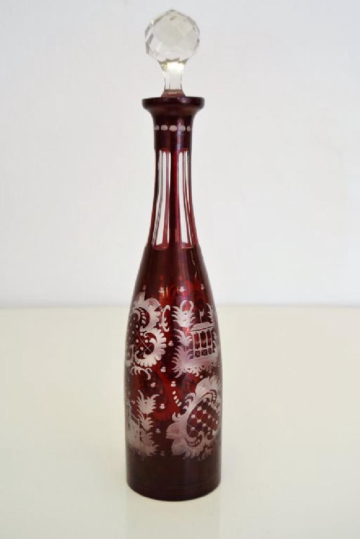 Bohemian Red Glass Decanter (1 of 8)