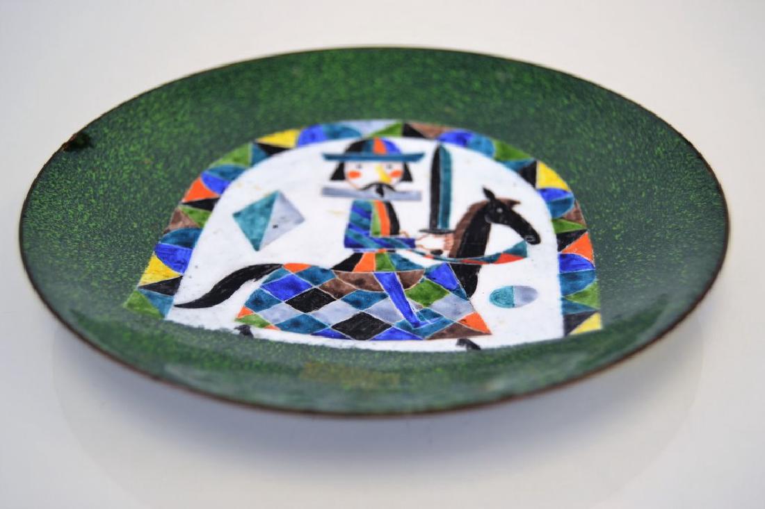 Franz Bergman Enamel Bowl - Signed: 6.25 in Round