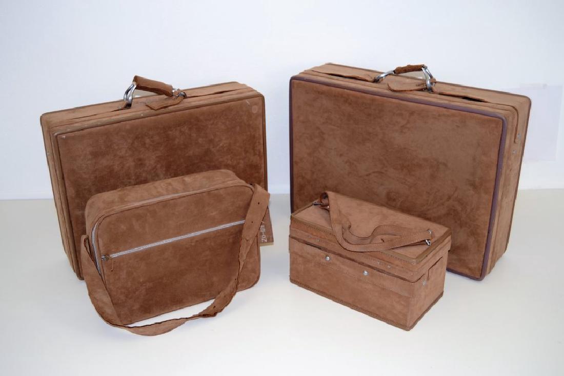 Halston Set of Ultra Suede Luggage 
