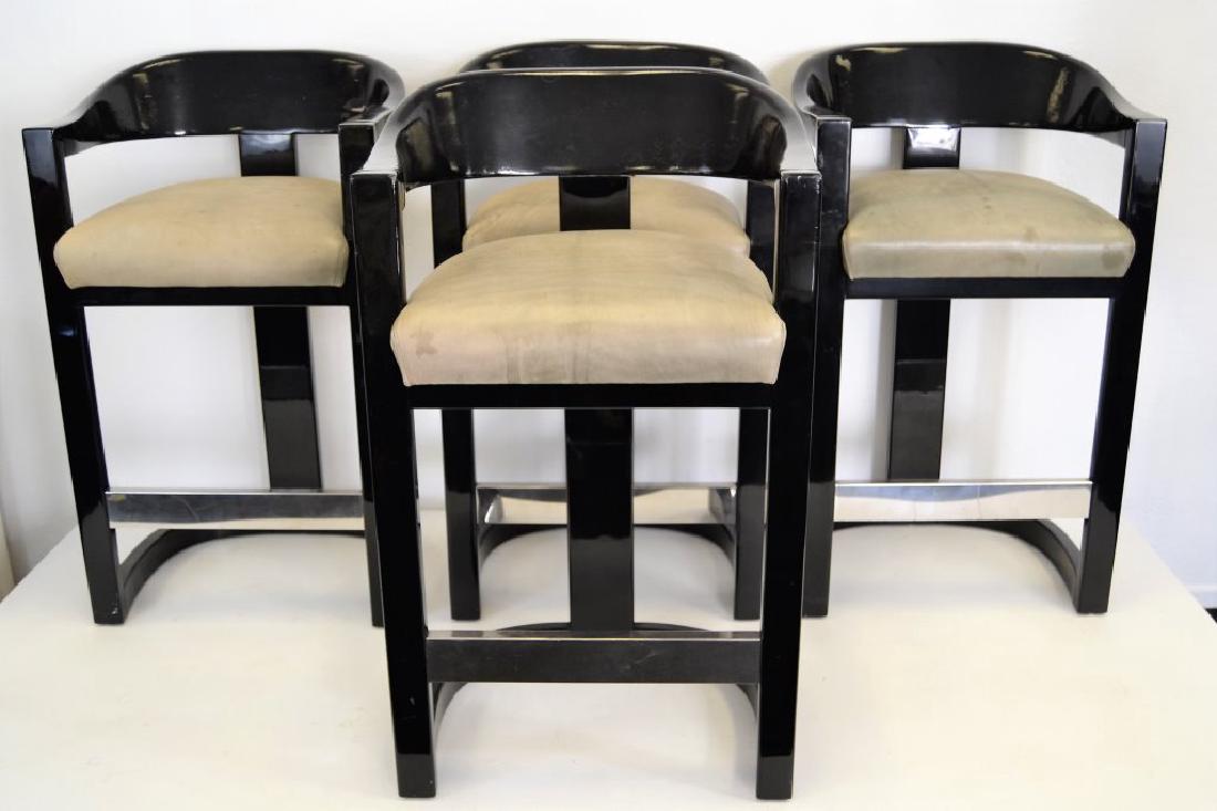 Karl Springer  "Onassis" Barstools - Set of Four (1 of 14)