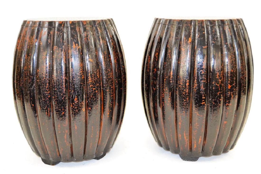 Karl Springer Style Craquelure Stools (1 of 6)