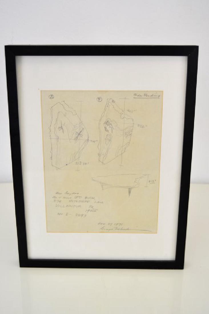 George Nakashima Original Pencil Drawing Signed (1 of 6)