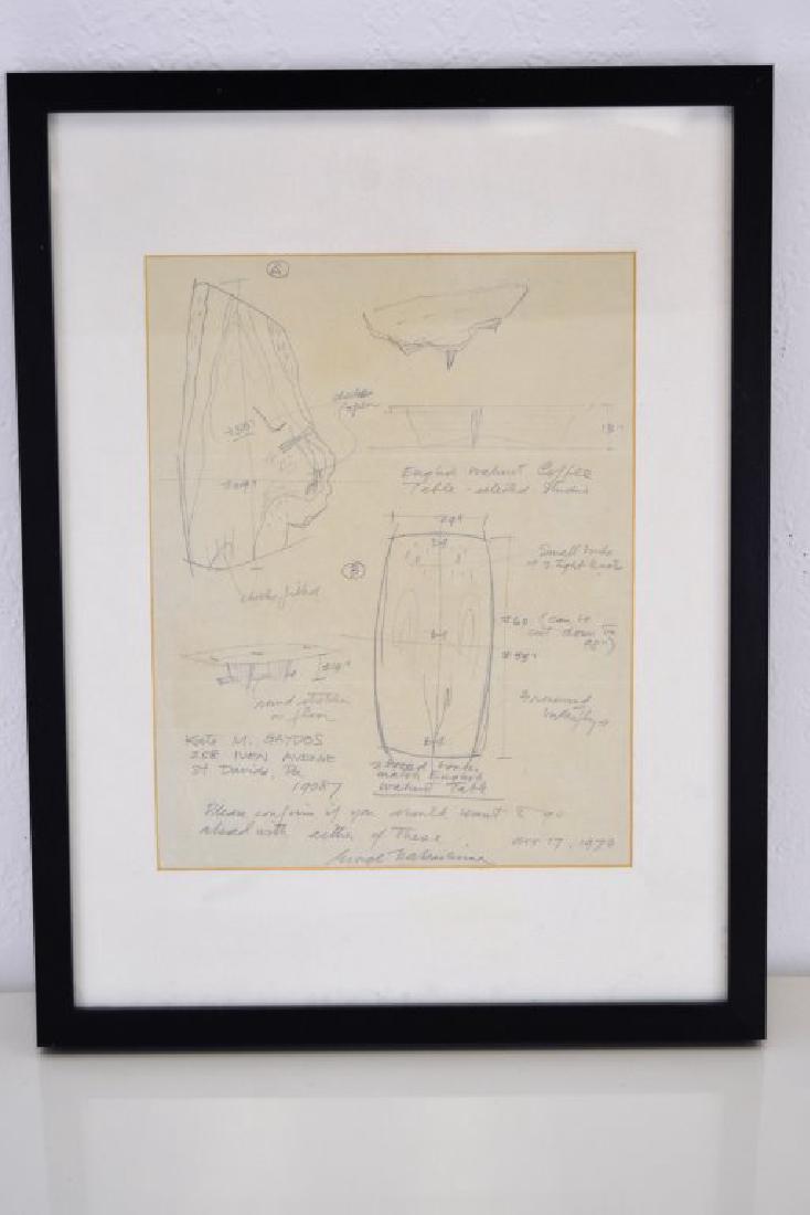 George Nakashima Original Pencil Drawing Signed (1 of 5)