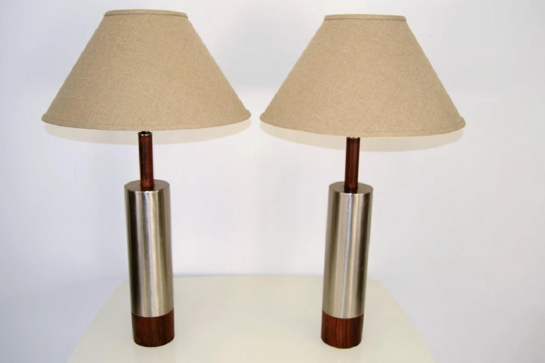 Laurel Rosewood & Brushed Steel Lamps (1 of 6)