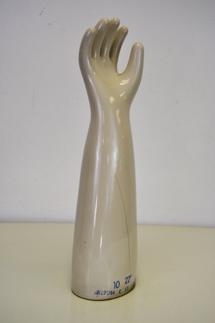 Ceramic Glove Mold: 22.5 in H - 5 in X 6.5 in Base