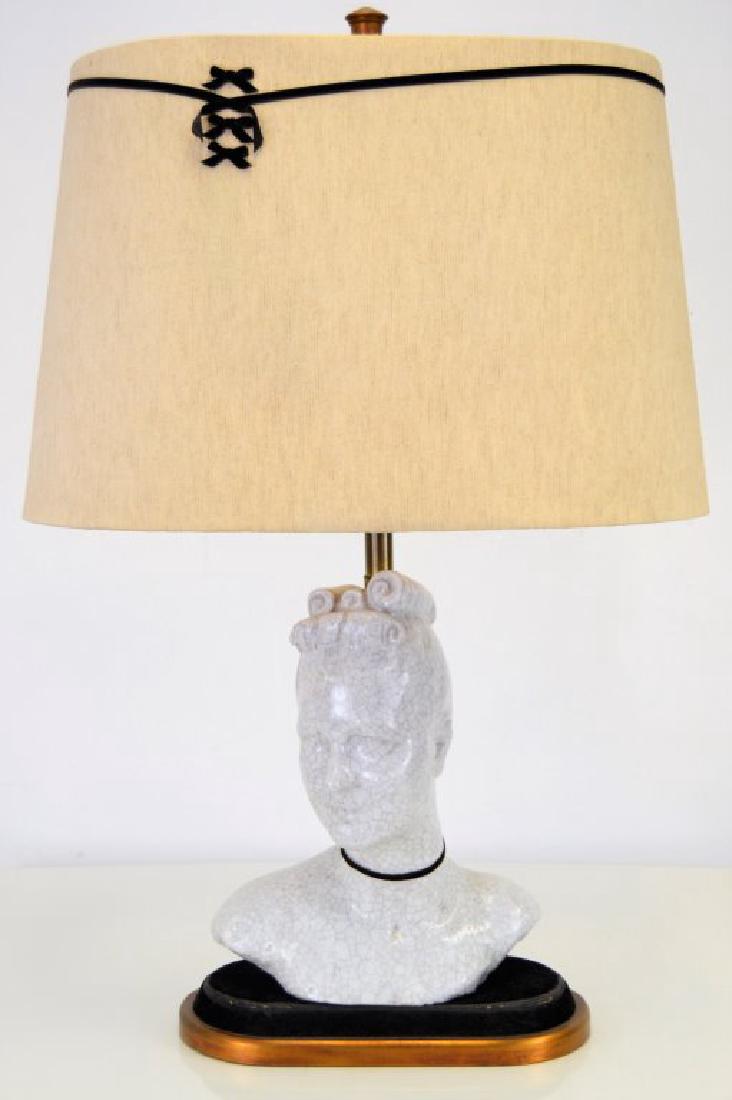 Ugo Zaccagnini Ceramic Bust of Women Table Lamp (1 of 7)