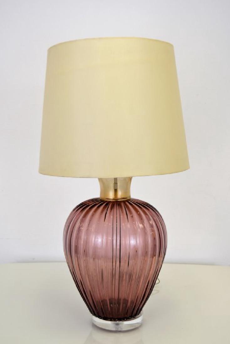Barovier & Toso Amethyst Glass Urn Table Lamp (1 of 4)
