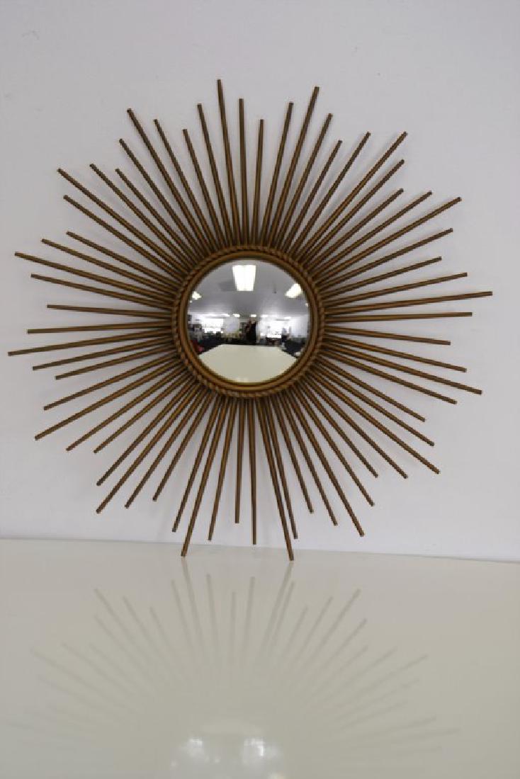 Chaty Of Vallauris Gilded Starburst Mirror: 28 in Round - 1940's French